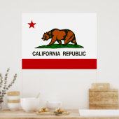 POSTER DRAPEAU D'ÉTAT DE CALIFORNIE (Cuisine)