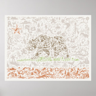 Poster Drapeau d'État de Californie