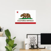Poster Drapeau d'État de Californie, États-Unis (Bureau à domicile)