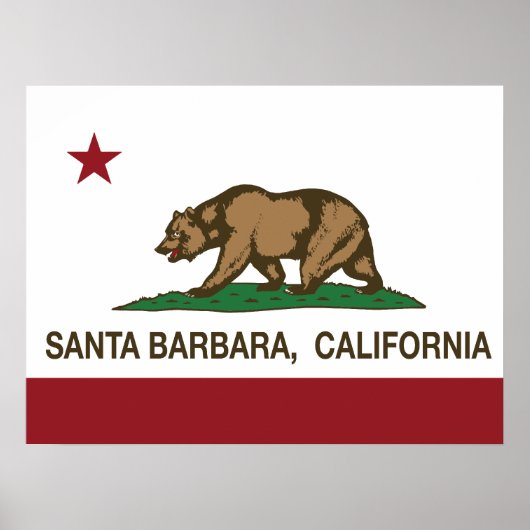 Poster Drapeau d'État de Californie Père Noël Barbara (Devant)