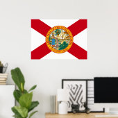Poster Drapeau d'État de Floride (Bureau à domicile)