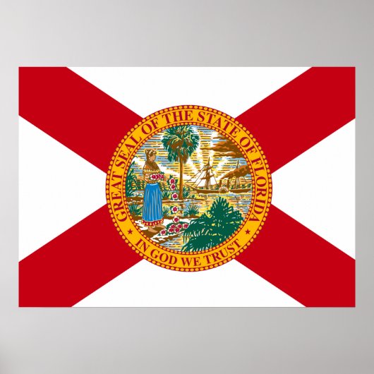 Poster Drapeau d'État de Floride (Devant)