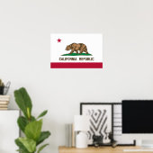 Poster Drapeau d'État de la République de Californie (Bureau à domicile)