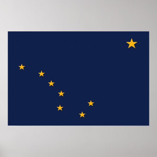 Poster Drapeau d'État de l'Alaska, États-Unis (Devant)