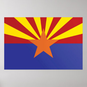 Poster Drapeau d'État de l'Arizona, États-Unis