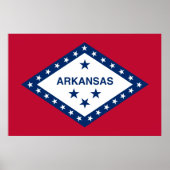Poster Drapeau d'État de l'Arkansas (Devant)
