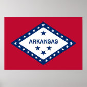 Poster Drapeau d'État de l'Arkansas (Devant)
