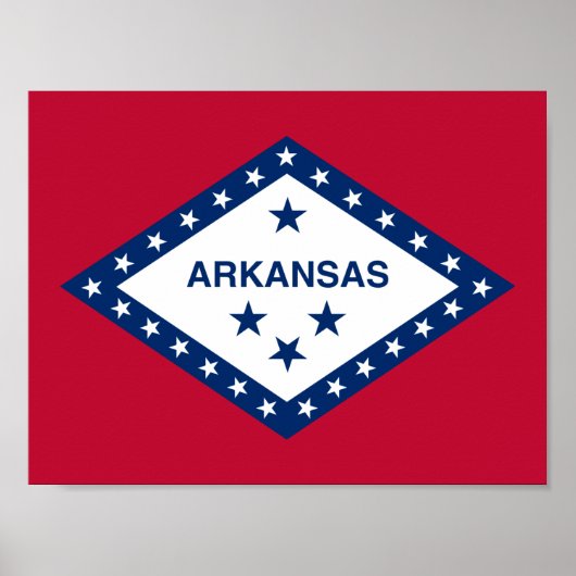 Poster Drapeau d'État de l'Arkansas (Devant)