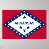 Poster Drapeau d'État de l'Arkansas (Devant)