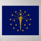 Poster Drapeau d'État de l'Indiana (Devant)