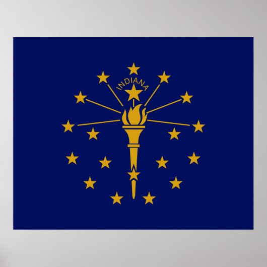 Poster Drapeau d'État de l'Indiana (Devant)