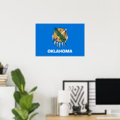 Poster Drapeau d'État de l'Oklahoma, États-Unis (Bureau à domicile)