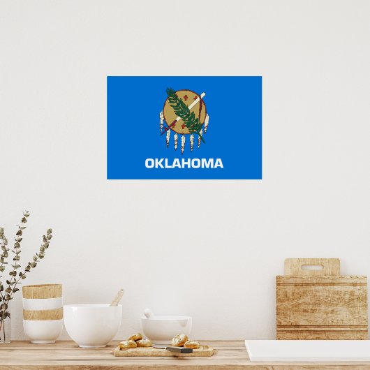 Poster Drapeau d'État de l'Oklahoma, États-Unis (Cuisine)