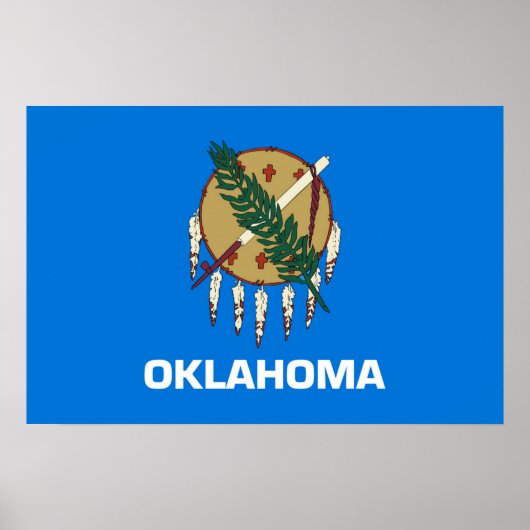 Poster Drapeau d'État de l'Oklahoma, États-Unis (Devant)