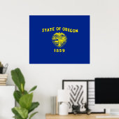 Poster Drapeau d'État de l'Oregon (Bureau à domicile)