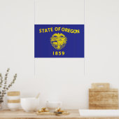 Poster Drapeau d'État de l'Oregon, États-Unis (Cuisine)