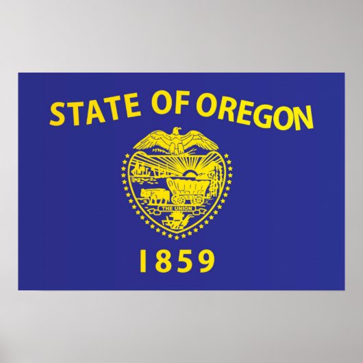 Poster Drapeau d'État de l'Oregon, États-Unis (Devant)