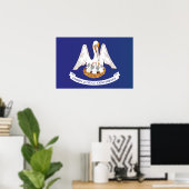Poster Drapeau d'État de Louisiane, États-Unis (Bureau à domicile)