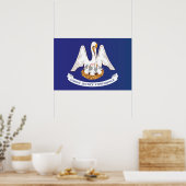 Poster Drapeau d'État de Louisiane, États-Unis (Cuisine)