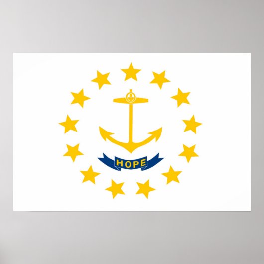 Poster Drapeau d'Etat de Rhode Island, États-Unis (Devant)