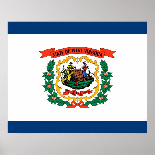 Poster Drapeau d'État de Virginie-Occidentale (Devant)