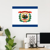 Poster Drapeau d'État de Virginie-Occidentale (Bureau à domicile)