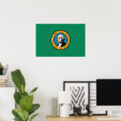 Poster Drapeau d'État de Washington, États-Unis (Bureau à domicile)