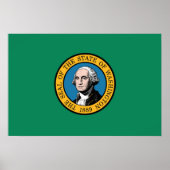 Poster Drapeau d'État de Washington, États-Unis (Devant)