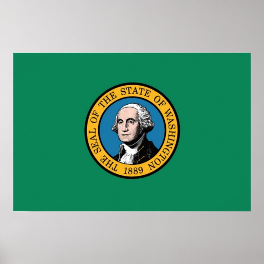 Poster Drapeau d'État de Washington, États-Unis (Devant)