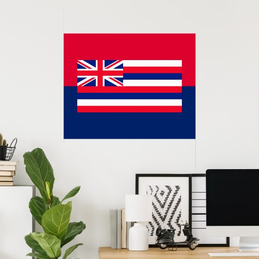 Poster Drapeau d'État d'Hawaii (Bureau à domicile)