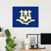 Poster Drapeau d'État du Connecticut (Bureau à domicile)