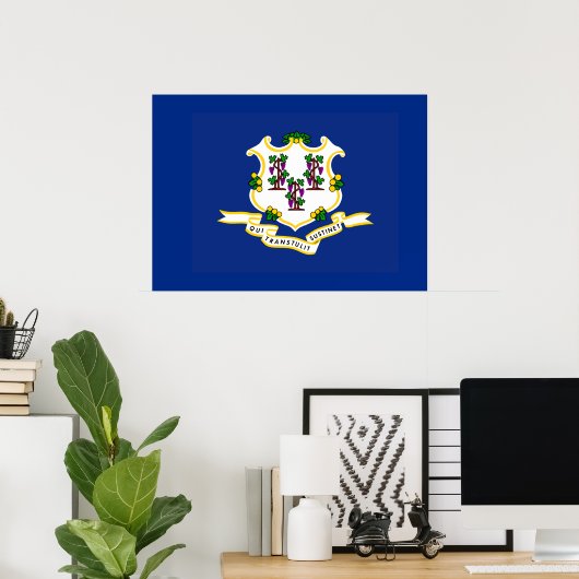 Poster Drapeau d'État du Connecticut (Bureau à domicile)