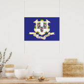 Poster Drapeau d'État du Connecticut, États-Unis (Cuisine)