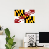 Poster Drapeau d'Etat du Maryland, États-Unis (Bureau à domicile)