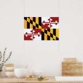 Poster Drapeau d'Etat du Maryland, États-Unis (Cuisine)