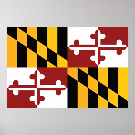 Poster Drapeau d'Etat du Maryland, États-Unis (Devant)