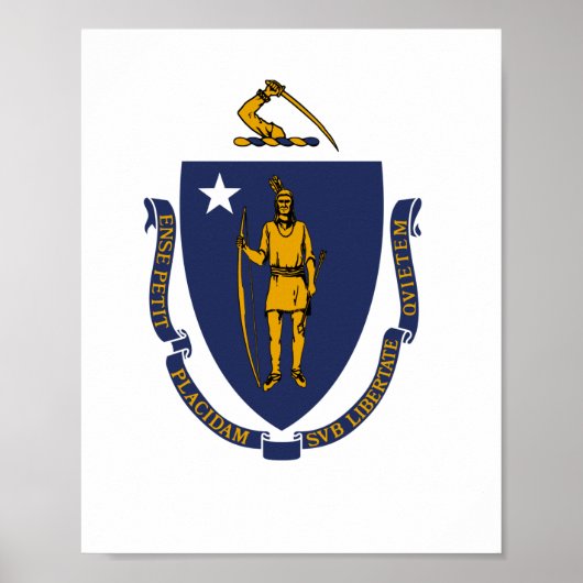 Poster Drapeau d'État du Massachusetts (Devant)
