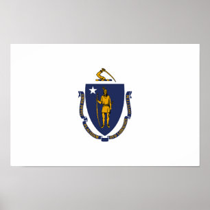 Poster Drapeau d'État du Massachusetts