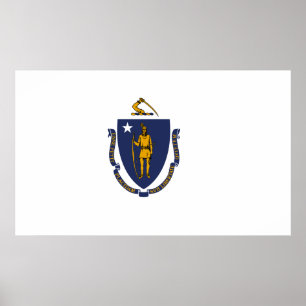 Poster Drapeau d'État du Massachusetts