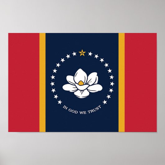 Poster Drapeau d'État du Mississippi (Nouveau en 2020) (Devant)