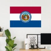 Poster Drapeau d'État du Missouri (Bureau à domicile)