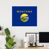 Poster Drapeau d'État du Montana (Bureau à domicile)