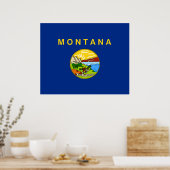 Poster Drapeau d'État du Montana (Cuisine)