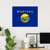 Poster Drapeau d'État du Montana (Bureau à domicile)