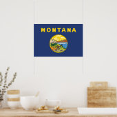 Poster Drapeau d'Etat du Montana, États-Unis (Cuisine)