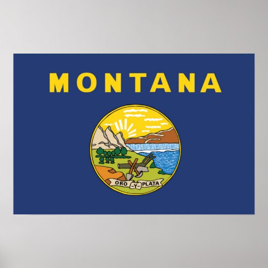 Poster Drapeau d'Etat du Montana, États-Unis (Devant)