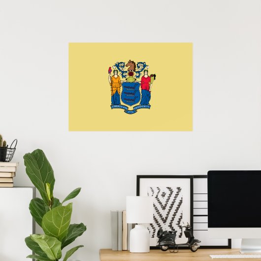 Poster Drapeau d'État du New Jersey (Bureau à domicile)