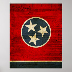 Poster Drapeau d'état du Tennessee