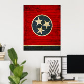 Poster Drapeau d'état du Tennessee (Bureau à domicile)