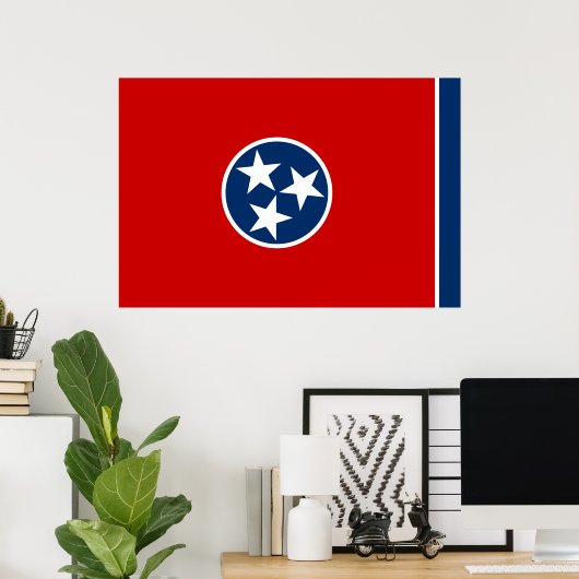 Poster Drapeau d'état du Tennessee (Bureau à domicile)